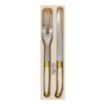 Verdier Carving Set, Ivory & Brass