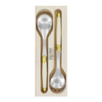 Verdier Salad Server Set, Ivory & Brass