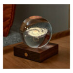 Gingko 3D Laser Engraved LED Light, Walnut Galaxy