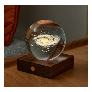 Gingko 3D Laser Engraved LED Light, Walnut Galaxy
