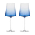 Anton Studio Empire Blue Wine Glasses, Set of 2