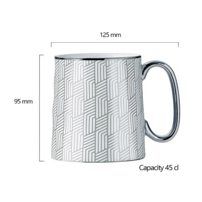 BIA Mugs, Geo Platinum, Set of 4 - Image 3