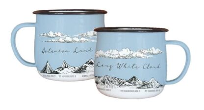Wolfkamp & Stone Enamel Mugs, NZ Mountains, Set of 2 - Image 3