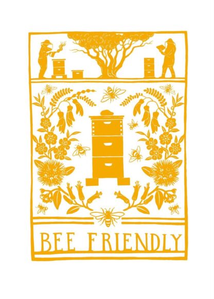 Wolfkamp & Stone Tea Towel, Bee Friendly, Set of 2 - Image 3