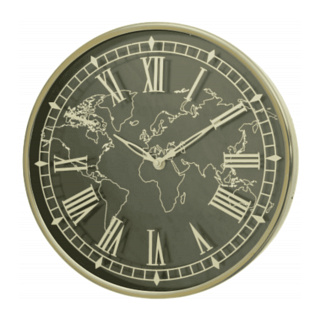 World Map Clock, Black