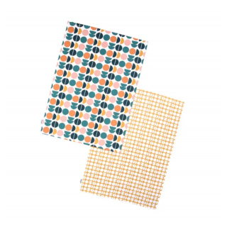 Dexam Tea Towels, Recycled Cotton, Retro Spot, Set of 2