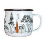 Wolfkamp & Stone Enamel Mugs, Back Country Huts, Set of 2