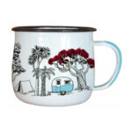 Wolfkamp & Stone Enamel Mugs, Camping, Set of 2