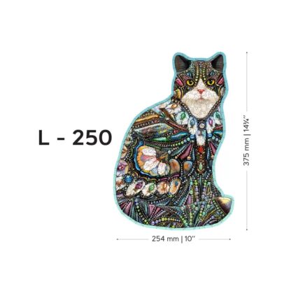 Wooden City Wooden Puzzle: Jeweled Cat, 250pc - Image 3