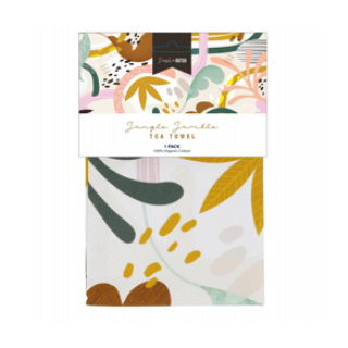 Diesel & Dutch Tea Towel: Jungle Jumble, 100% Organic Cotton