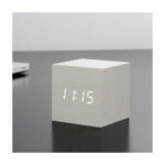 Gingko Cube Click Clock, White with White LED