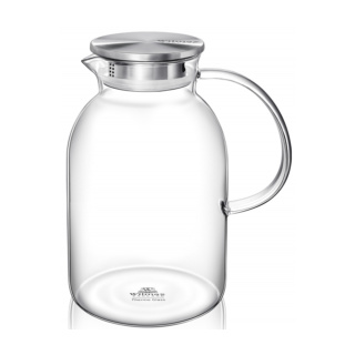 Wilmax Jug with Stainless Steel Lid, Thermo-glass, Urn, 2100ml