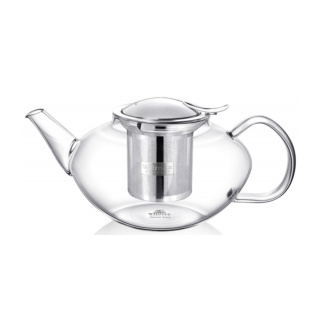 Wilmax Teapot with Stainless Steel Infuser, Thermo-Glass, Belly, 650ml