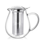 Wilmax Teapot with Stainless Steel Infuser, Thermo-Glass, Oval, 850ml