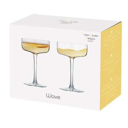 Anton Studio Wave Champagne Saucers, Gold, Set of 2 - Image 2