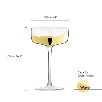 Anton Studio Wave Champagne Saucers, Gold, Set of 2 - Image 3