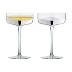 Anton Studio Wave Champagne Saucers, Silver, Set of 2