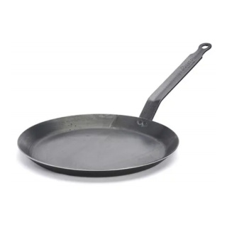 De Buyer Steel Pancake Pan, Blue Steel, 24cm