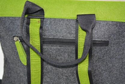 Jo Luping Design Ecofelt Backpack: Koru White On Green Dark Grey - Image 4