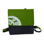 Jo Luping Design Ecofelt Backpack: Koru White On Green Dark Grey