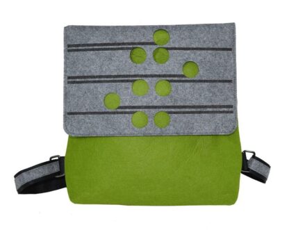 Jo Luping Design Ecofelt Backpack: Ponga Green & Grey Green - Image 8