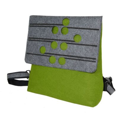 Jo Luping Design Ecofelt Backpack: Ponga Green & Grey Green - Image 7