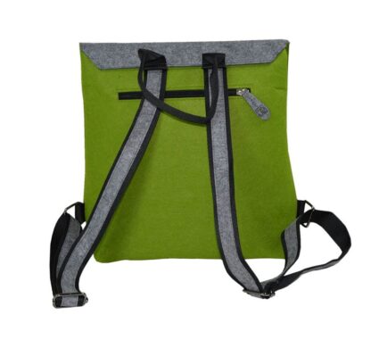 Jo Luping Design Ecofelt Backpack: Ponga Green & Grey Green - Image 6