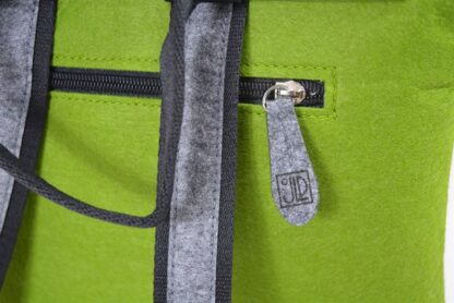 Jo Luping Design Ecofelt Backpack: Ponga Green & Grey Green - Image 5