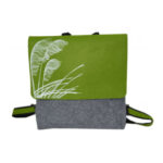 Jo Luping Design Ecofelt Backpack: Toe Toe On Green Light Grey