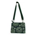 Jo Luping Design Ecofelt Cross Body Bag: Green Kina On Grey