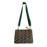 Jo Luping Design Ecofelt Cross Body Bag: Orange Harakeke On Grey