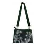 Jo Luping Design Ecofelt Cross Body Bag: Ti Kouka White On Grey