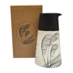 Jo Luping Design Porcelain Jug: Toetoe Black on White