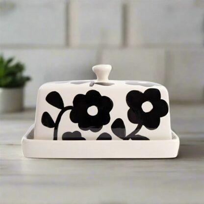 Caroline Gardner Butter Dish: Mono Bloom - Image 3