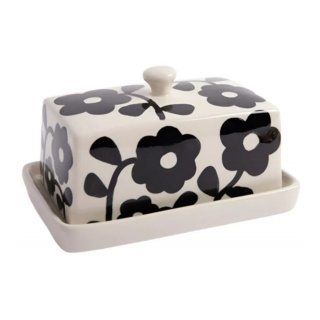 Caroline Gardner Butter Dish: Mono Bloom