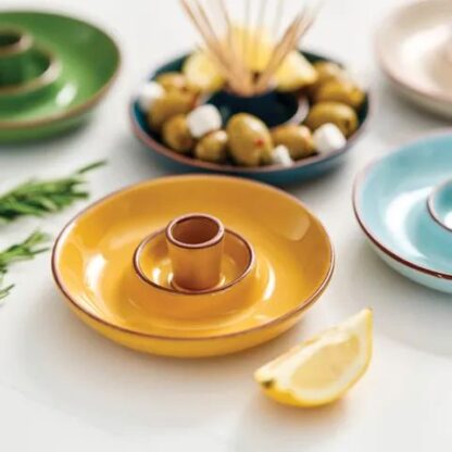 Dexam Sintra Glazed Terracotta Olive Dish, Ocre - Image 2
