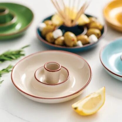 Dexam Sintra Glazed Terracotta Olive Dish, Stone - Image 2