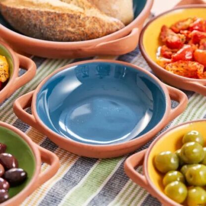 Dexam Sintra Glazed Terracotta Tapas Dish, Ink Blue, Large - Image 3