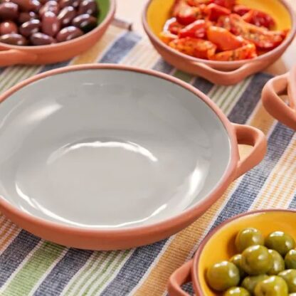 Dexam Sintra Glazed Terracotta Tapas Dish, Stone, Large - Image 4