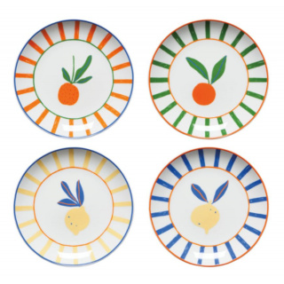 Danica Studio Appetizer Plates, Citrus Burst, Set of 4