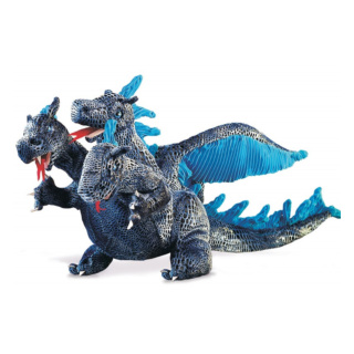Folkmanis Puppet: Blue Three-Headed Dragon