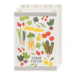 Now Designs 100% Cotton Floursack Tea Towels, Farmer's Market, Set of 3