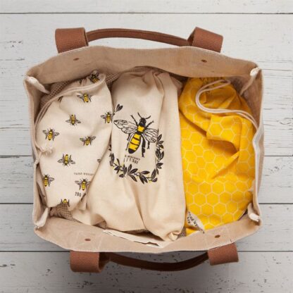Now Designs 100% Cotton Produce Bags, Busy Bee, Set of 3 - Image 2