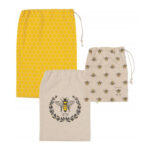 Now Designs 100% Cotton Produce Bags, Busy Bee, Set of 3