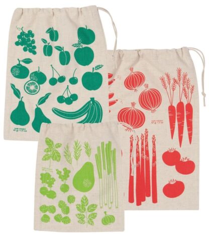 Now Designs 100% Cotton Produce Bags, Fruit & Veg, Set of 3 - Image 3