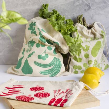 Now Designs 100% Cotton Produce Bags, Fruit & Veg, Set of 3 - Image 5
