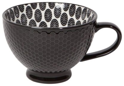 Now Designs Stamped Latte Stoneware Mug, Black - Image 2