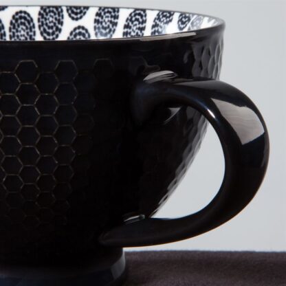 Now Designs Stamped Latte Stoneware Mug, Black - Image 4