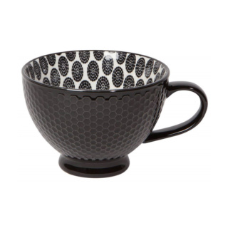 Now Designs Stamped Latte Stoneware Mug, Black