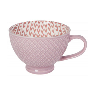 Now Designs Stamped Latte Stoneware Mug, Mauve